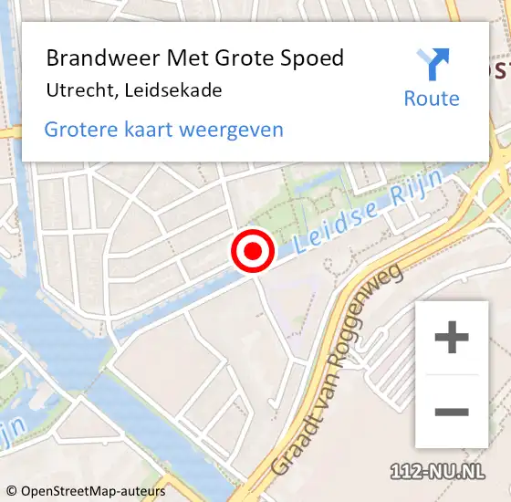 Locatie op kaart van de 112 melding: Brandweer Met Grote Spoed Naar Utrecht, Leidsekade op 19 november 2020 16:52
