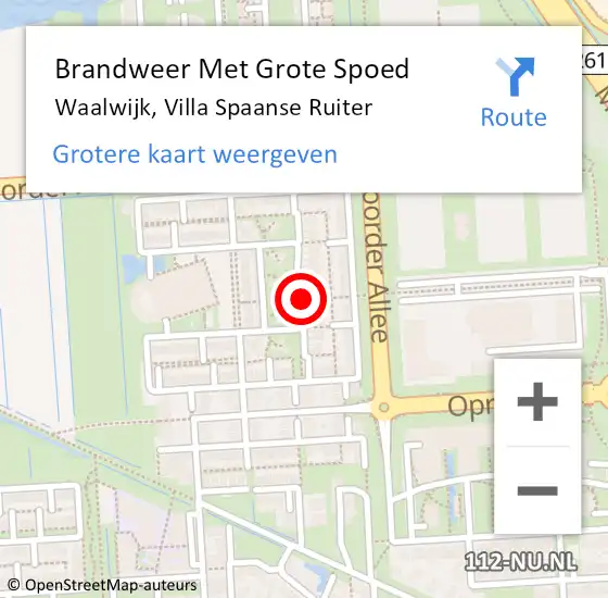 Locatie op kaart van de 112 melding: Brandweer Met Grote Spoed Naar Waalwijk, Villa Spaanse Ruiter op 20 november 2020 09:07
