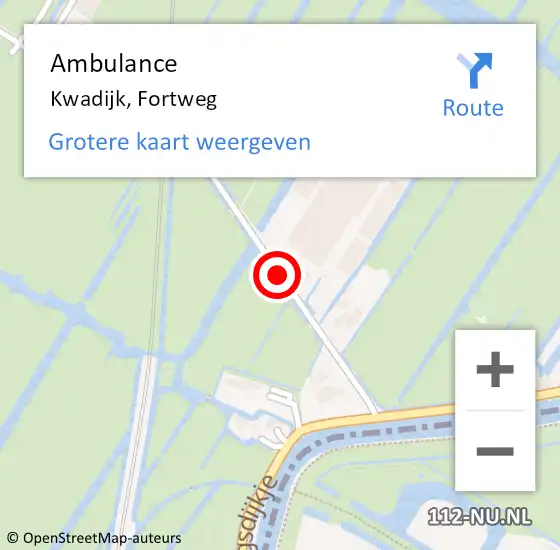 Locatie op kaart van de 112 melding: Ambulance Kwadijk, Fortweg op 20 november 2020 20:15