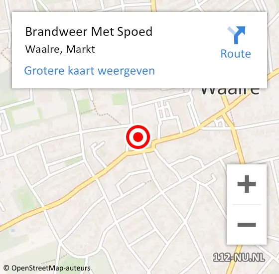 Locatie op kaart van de 112 melding: Brandweer Met Spoed Naar Waalre, Markt op 21 november 2020 03:05