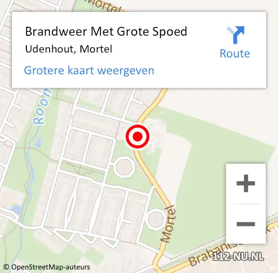 Locatie op kaart van de 112 melding: Brandweer Met Grote Spoed Naar Udenhout, Mortel op 21 november 2020 12:50