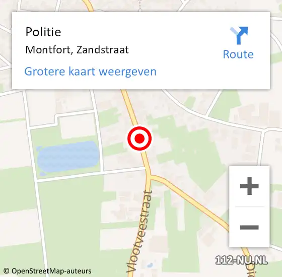Locatie op kaart van de 112 melding: Politie Montfort, Zandstraat op 21 november 2020 16:04
