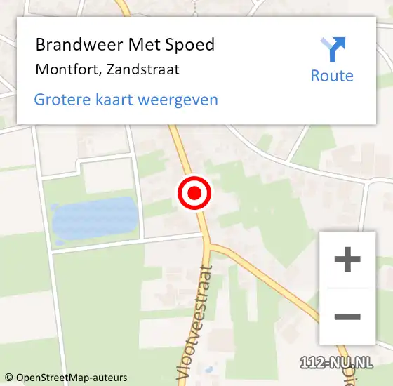 Locatie op kaart van de 112 melding: Brandweer Met Spoed Naar Montfort, Zandstraat op 21 november 2020 16:04