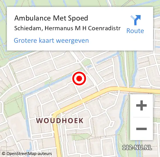 Locatie op kaart van de 112 melding: Ambulance Met Spoed Naar Schiedam, Hermanus M H Coenradistr op 21 november 2020 17:17