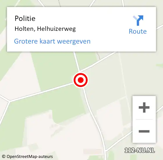Locatie op kaart van de 112 melding: Politie Holten, Helhuizerweg op 22 november 2020 02:46