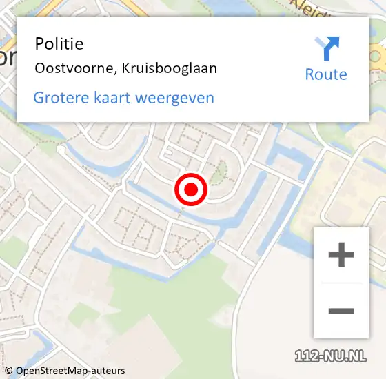 Locatie op kaart van de 112 melding: Politie Oostvoorne, Kruisbooglaan op 22 november 2020 12:08