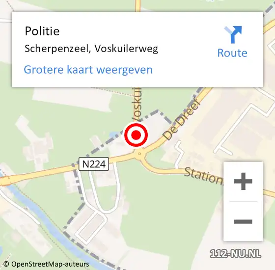 Locatie op kaart van de 112 melding: Politie Scherpenzeel, Voskuilerweg op 22 november 2020 12:14