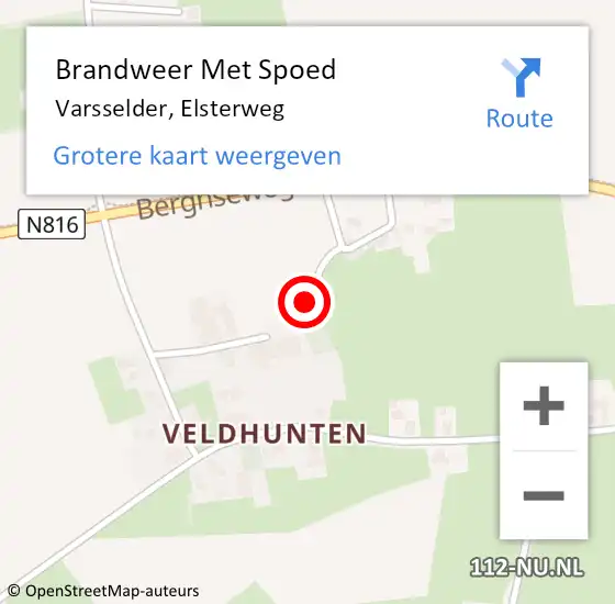 Locatie op kaart van de 112 melding: Brandweer Met Spoed Naar Varsselder, Elsterweg op 23 november 2020 11:07