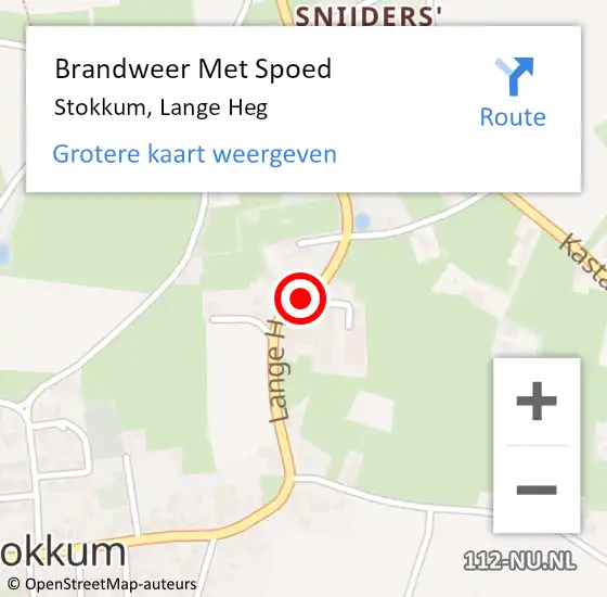 Locatie op kaart van de 112 melding: Brandweer Met Spoed Naar Stokkum, Lange Heg op 23 november 2020 11:20