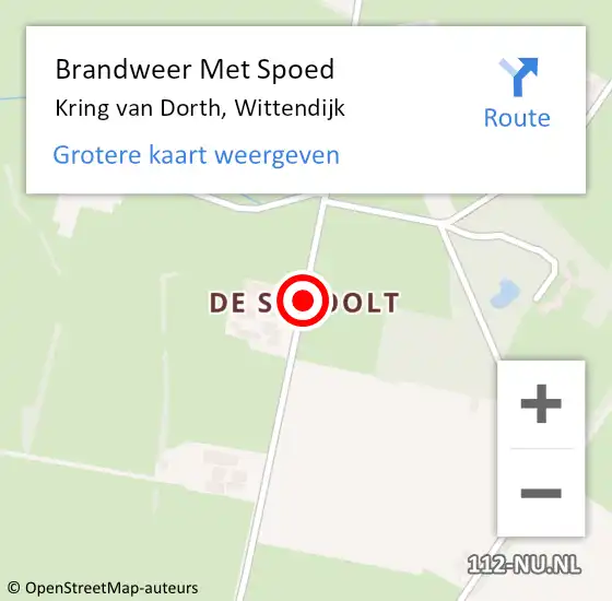 Locatie op kaart van de 112 melding: Brandweer Met Spoed Naar Kring van Dorth, Wittendijk op 23 november 2020 11:36