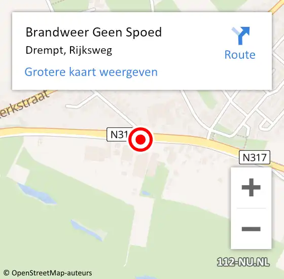 Locatie op kaart van de 112 melding: Brandweer Geen Spoed Naar Drempt, Rijksweg op 23 november 2020 12:17
