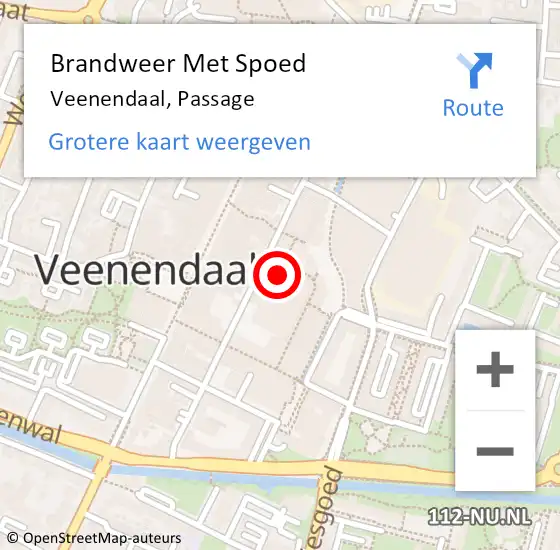 Locatie op kaart van de 112 melding: Brandweer Met Spoed Naar Veenendaal, Passage op 23 november 2020 16:04