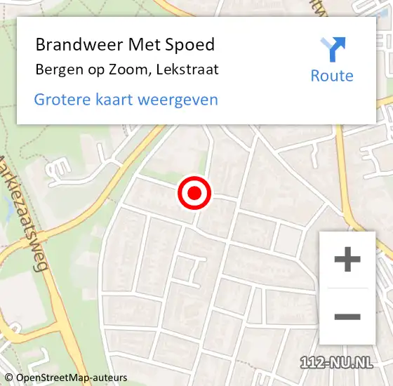 Locatie op kaart van de 112 melding: Brandweer Met Spoed Naar Bergen op Zoom, Lekstraat op 23 november 2020 16:23