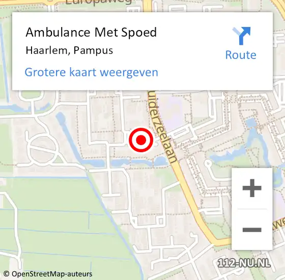 Locatie op kaart van de 112 melding: Ambulance Met Spoed Naar Haarlem, Pampus op 23 november 2020 16:50
