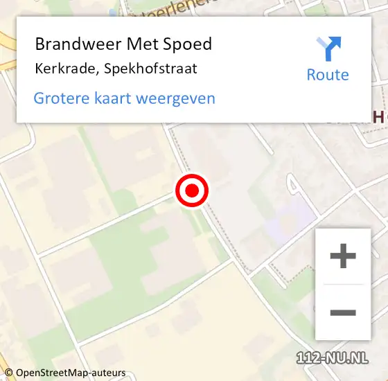 Locatie op kaart van de 112 melding: Brandweer Met Spoed Naar Kerkrade, Spekhofstraat op 23 november 2020 17:28