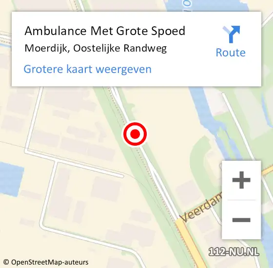Locatie op kaart van de 112 melding: Ambulance Met Grote Spoed Naar Moerdijk, Oostelijke Randweg op 23 november 2020 19:16
