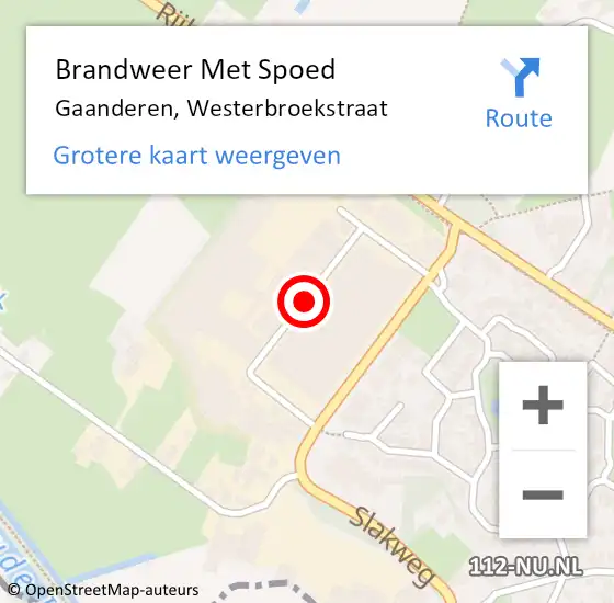 Locatie op kaart van de 112 melding: Brandweer Met Spoed Naar Gaanderen, Westerbroekstraat op 23 november 2020 19:48
