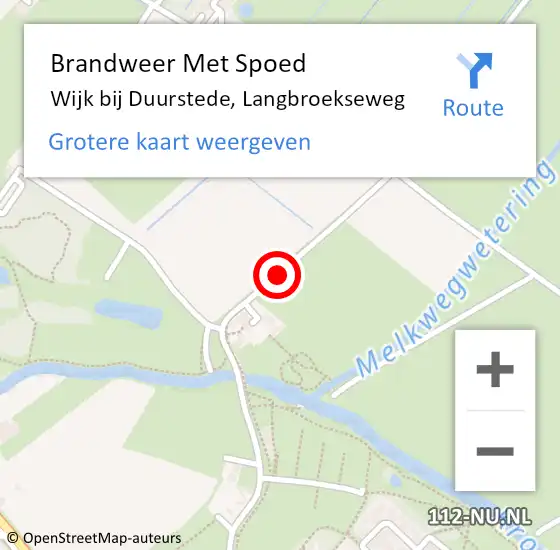 Locatie op kaart van de 112 melding: Brandweer Met Spoed Naar Wijk bij Duurstede, Langbroekseweg op 24 november 2020 16:25