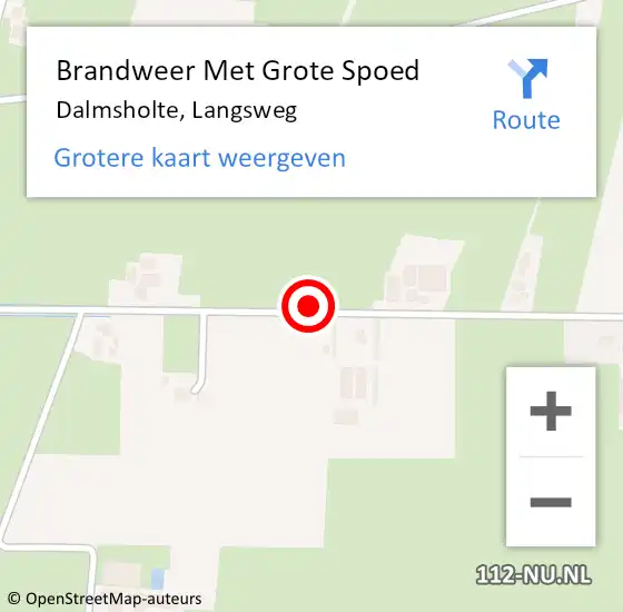 Locatie op kaart van de 112 melding: Brandweer Met Grote Spoed Naar Dalmsholte, Langsweg op 24 november 2020 19:04