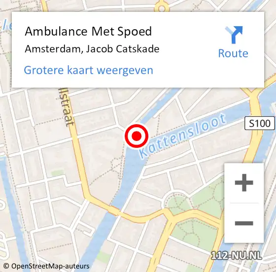 Locatie op kaart van de 112 melding: Ambulance Met Spoed Naar Amsterdam, Jacob Catskade op 25 november 2020 13:41