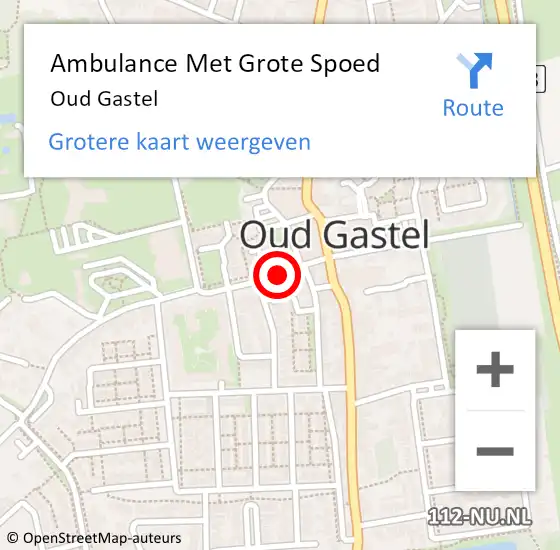 Locatie op kaart van de 112 melding: Ambulance Met Grote Spoed Naar Oud Gastel op 25 november 2020 13:57