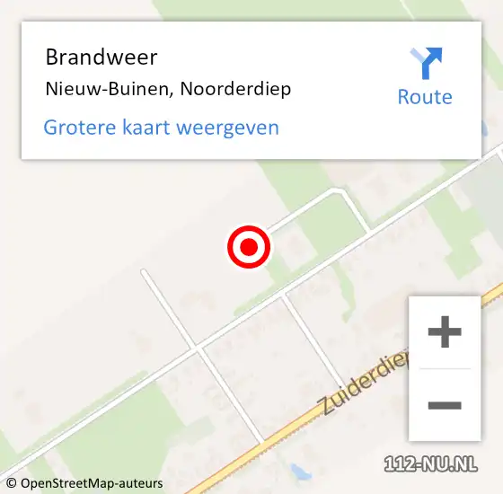 Locatie op kaart van de 112 melding: Brandweer Nieuw-Buinen, Noorderdiep op 25 november 2020 16:44