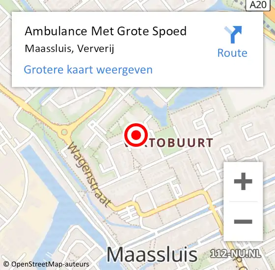 Locatie op kaart van de 112 melding: Ambulance Met Grote Spoed Naar Maassluis, Ververij op 26 november 2020 01:31