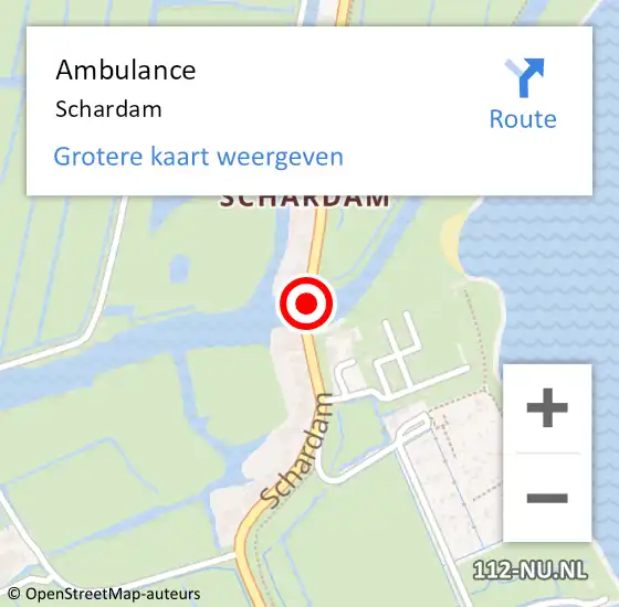 Locatie op kaart van de 112 melding: Ambulance Schardam op 26 november 2020 15:06