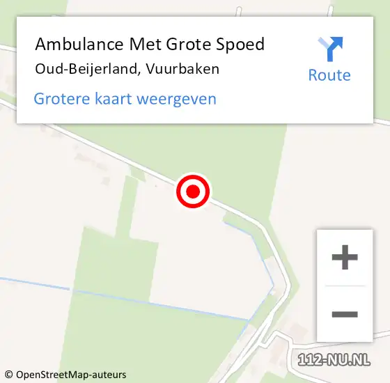 Locatie op kaart van de 112 melding: Ambulance Met Grote Spoed Naar Oud-Beijerland, Vuurbaken op 28 november 2020 16:08