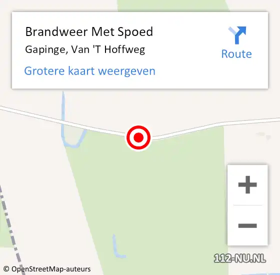 Locatie op kaart van de 112 melding: Brandweer Met Spoed Naar Gapinge, Van 'T Hoffweg op 29 november 2020 19:12