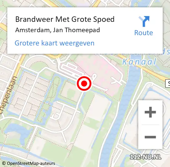 Locatie op kaart van de 112 melding: Brandweer Met Grote Spoed Naar Amsterdam, Jan Thomeepad op 30 november 2020 17:28