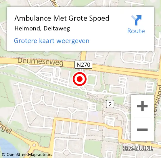 Locatie op kaart van de 112 melding: Ambulance Met Grote Spoed Naar Helmond, Deltaweg op 1 december 2020 19:12