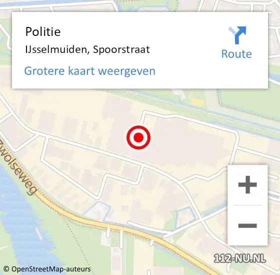 Locatie op kaart van de 112 melding: Politie IJsselmuiden, Spoorstraat op 1 december 2020 20:32