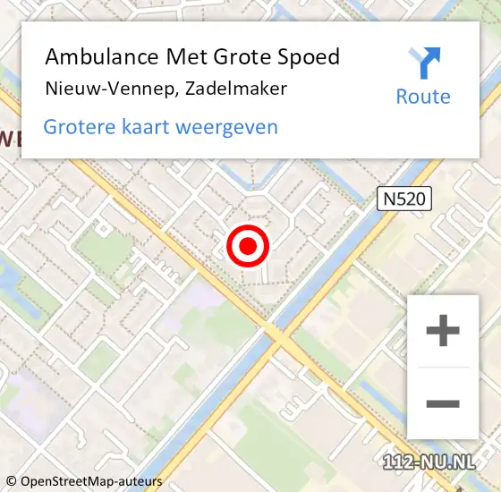 Locatie op kaart van de 112 melding: Ambulance Met Grote Spoed Naar Nieuw-Vennep, Zadelmaker op 1 december 2020 23:59