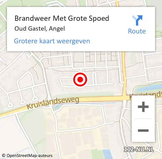 Locatie op kaart van de 112 melding: Brandweer Met Grote Spoed Naar Oud Gastel, Angel op 2 december 2020 08:30