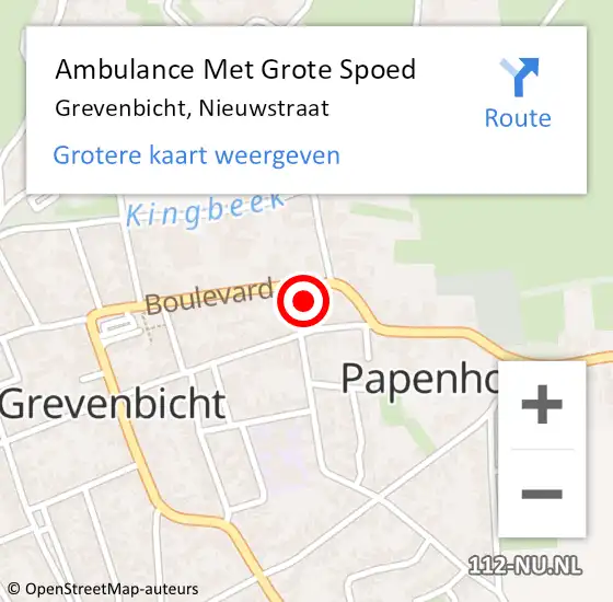 Locatie op kaart van de 112 melding: Ambulance Met Grote Spoed Naar Grevenbicht, Nieuwstraat op 3 oktober 2013 08:12
