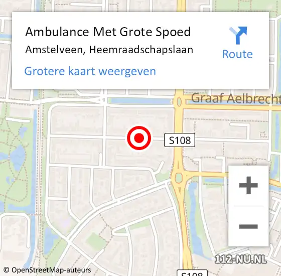 Locatie op kaart van de 112 melding: Ambulance Met Grote Spoed Naar Amstelveen, Heemraadschapslaan op 2 december 2020 17:26