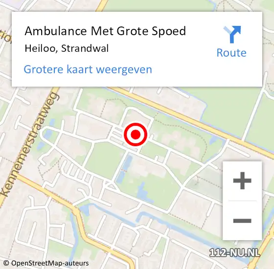 Locatie op kaart van de 112 melding: Ambulance Met Grote Spoed Naar Heiloo, Strandwal op 3 december 2020 05:13