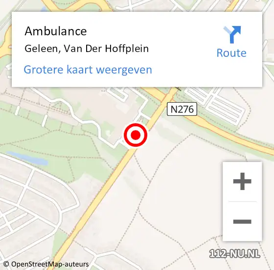 Locatie op kaart van de 112 melding: Ambulance Geleen, Van Der Hoffplein op 3 december 2020 11:28