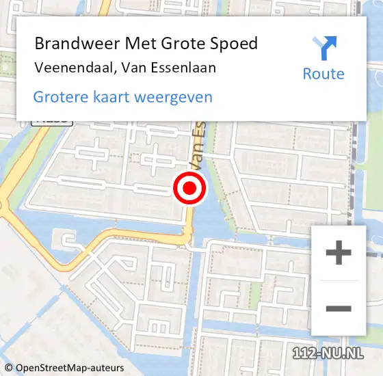 Locatie op kaart van de 112 melding: Brandweer Met Grote Spoed Naar Veenendaal, Van Essenlaan op 5 december 2020 11:54