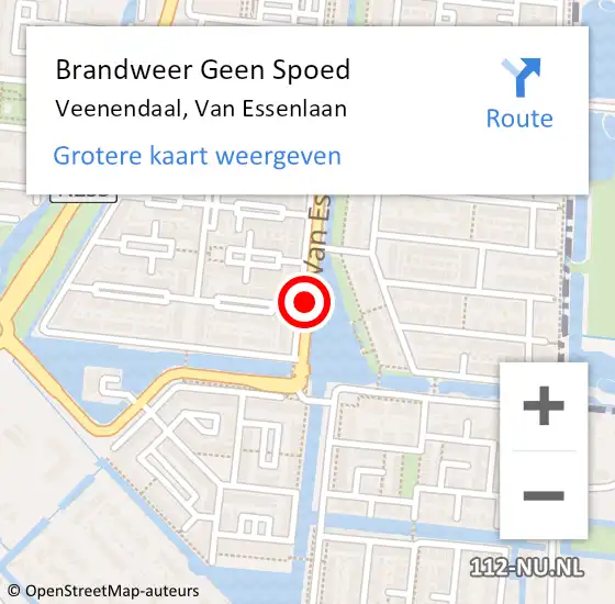 Locatie op kaart van de 112 melding: Brandweer Geen Spoed Naar Veenendaal, Van Essenlaan op 5 december 2020 12:12
