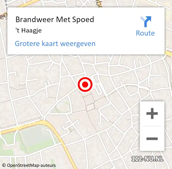 Locatie op kaart van de 112 melding: Brandweer Met Spoed Naar 't Haagje op 5 december 2020 15:43