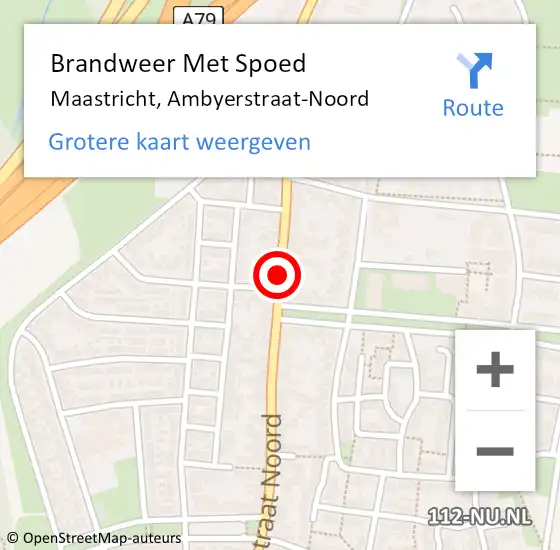 Locatie op kaart van de 112 melding: Brandweer Met Spoed Naar Maastricht, Ambyerstraat-Noord op 5 december 2020 17:13