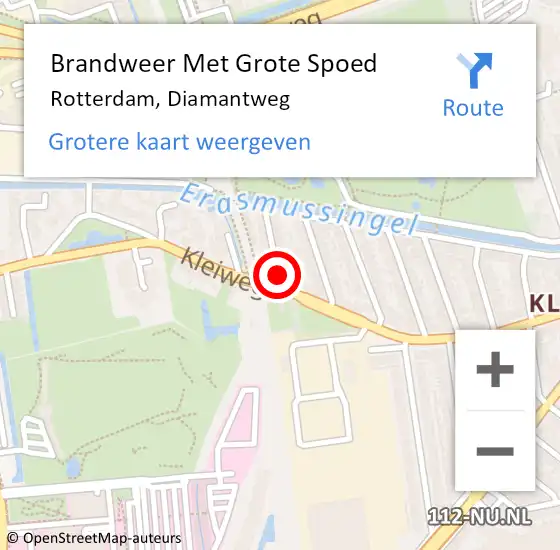 Locatie op kaart van de 112 melding: Brandweer Met Grote Spoed Naar Rotterdam, Diamantweg op 6 december 2020 15:53