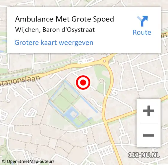 Locatie op kaart van de 112 melding: Ambulance Met Grote Spoed Naar Wijchen, Baron d'Osystraat op 7 december 2020 09:09