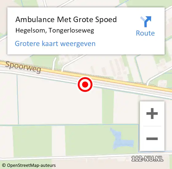 Locatie op kaart van de 112 melding: Ambulance Met Grote Spoed Naar Hegelsom, Tongerloseweg op 7 december 2020 09:36