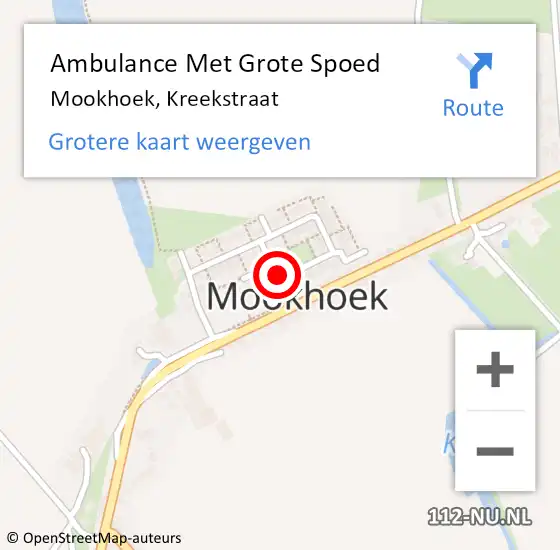 Locatie op kaart van de 112 melding: Ambulance Met Grote Spoed Naar Mookhoek, Kreekstraat op 7 december 2020 11:10