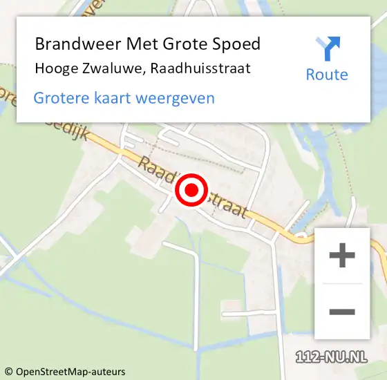 Locatie op kaart van de 112 melding: Brandweer Met Grote Spoed Naar Hooge Zwaluwe, Raadhuisstraat op 7 december 2020 11:50