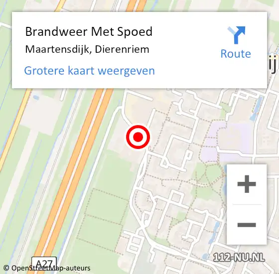 Locatie op kaart van de 112 melding: Brandweer Met Spoed Naar Maartensdijk, Dierenriem op 3 oktober 2013 09:03