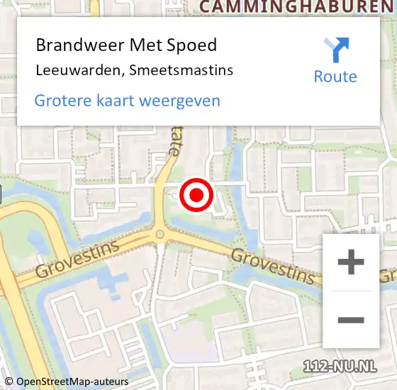 Locatie op kaart van de 112 melding: Brandweer Met Spoed Naar Leeuwarden, Smeetsmastins op 8 december 2020 22:55